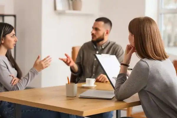 Image of couple access free mediation using family mediation voucher scheme Croydon